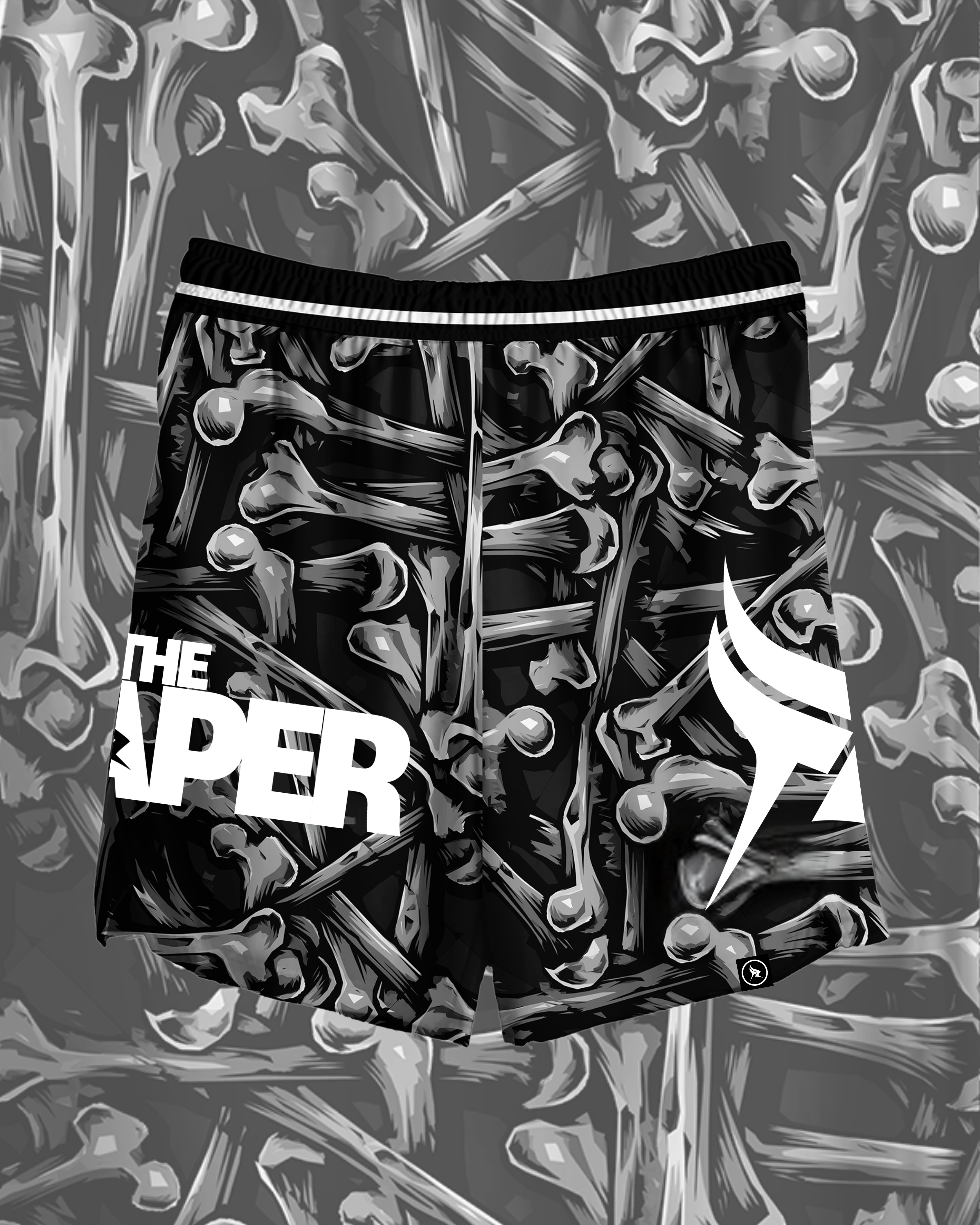 HALLOWEEN SHORT - BLACK BONES